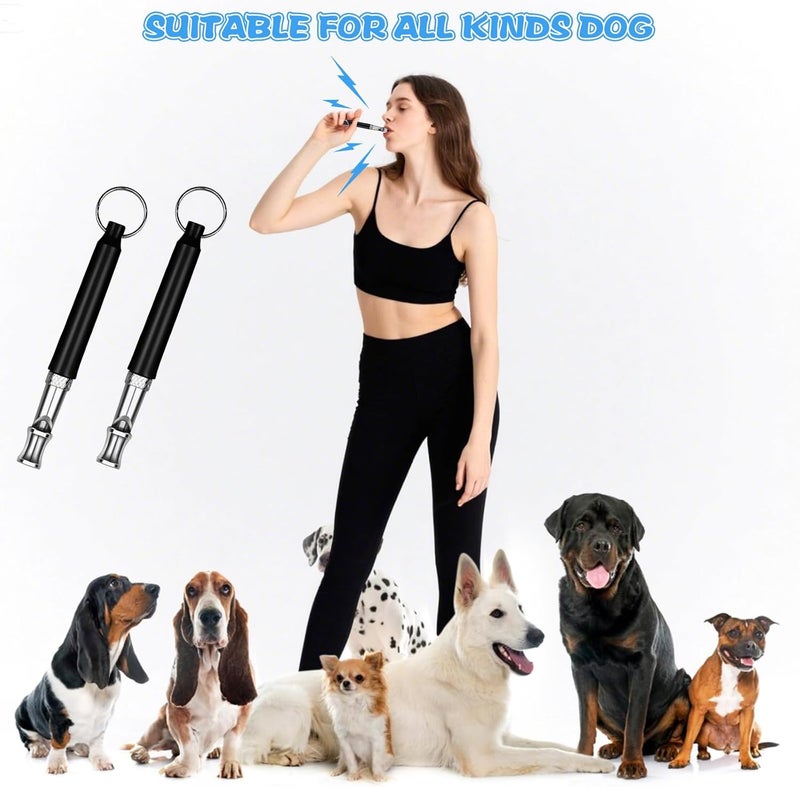 CdbC Dog Whistle - 2Pack Dog Whistle to Stop Barking Neighbor's Dog, Adjustable Ultrasonic Silent Dog Whistle,Helpful for Training Recall (Black with Lanyard) - Image 5